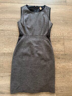 Elie Tahari Charcoal Wool Blend Sheath Dress Size 4